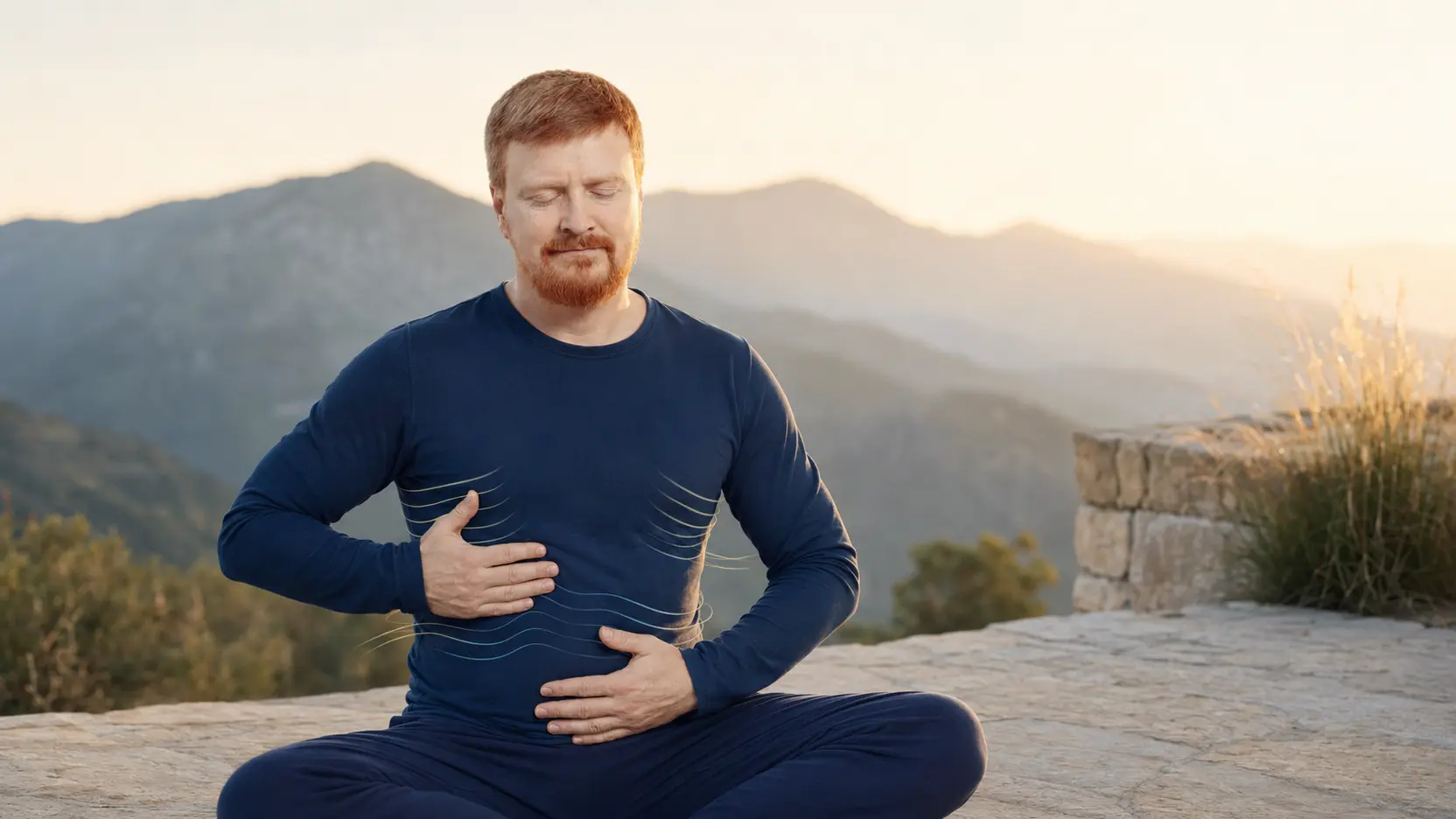 Dr Pervushkin practising breathing exercises