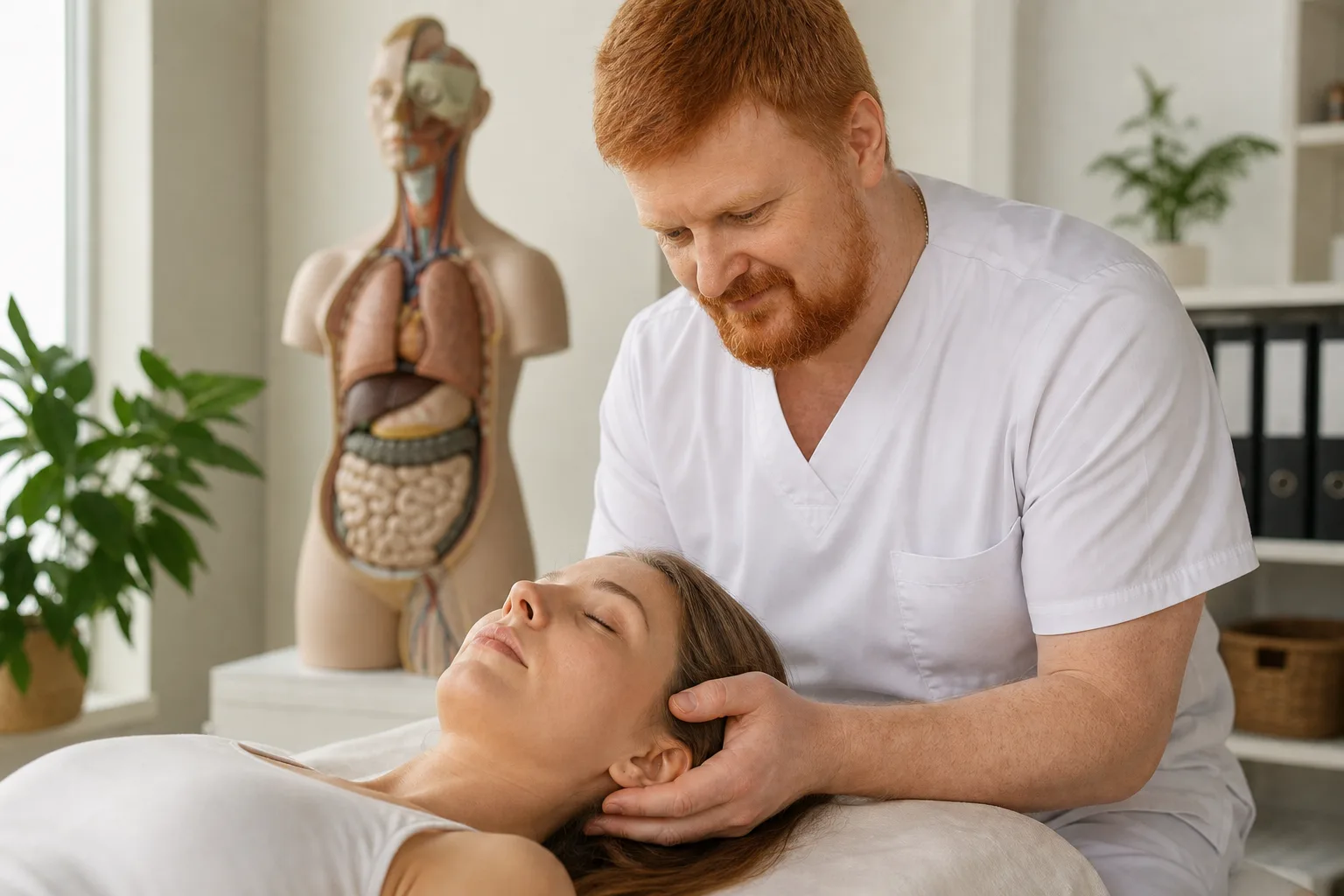 Studio microphone and headphones for recording an osteopathy podcast