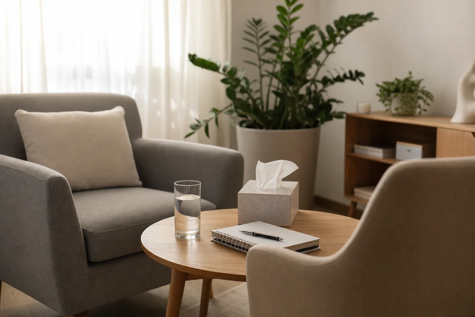 Calm consultation room at a restorative technologies centre